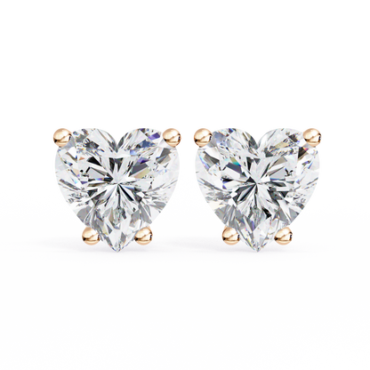 Prong Set 2.43Ct Heart Cut Top Grade Diamond Elegant Stackable Vintage Stud Fabulous Earring Gift For Women's - HIGHCARAT DIAMONDS