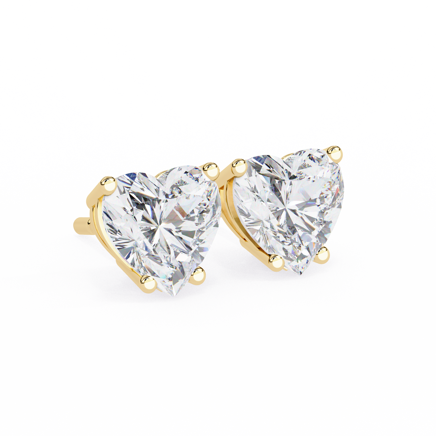 Prong Set 2.43Ct Heart Cut Top Grade Diamond Elegant Stackable Vintage Stud Fabulous Earring Gift For Women's - HIGHCARAT DIAMONDS