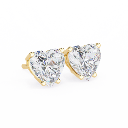 Prong Set 2.43Ct Heart Cut Top Grade Diamond Elegant Stackable Vintage Stud Fabulous Earring Gift For Women's - HIGHCARAT DIAMONDS