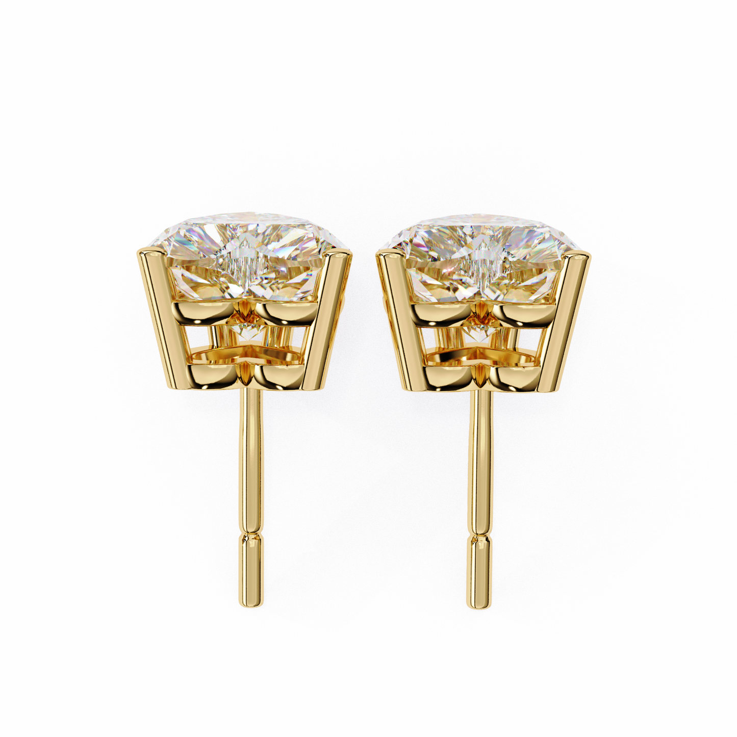 Prong Set 2.43Ct Heart Cut Top Grade Diamond Elegant Stackable Vintage Stud Fabulous Earring Gift For Women's - HIGHCARAT DIAMONDS