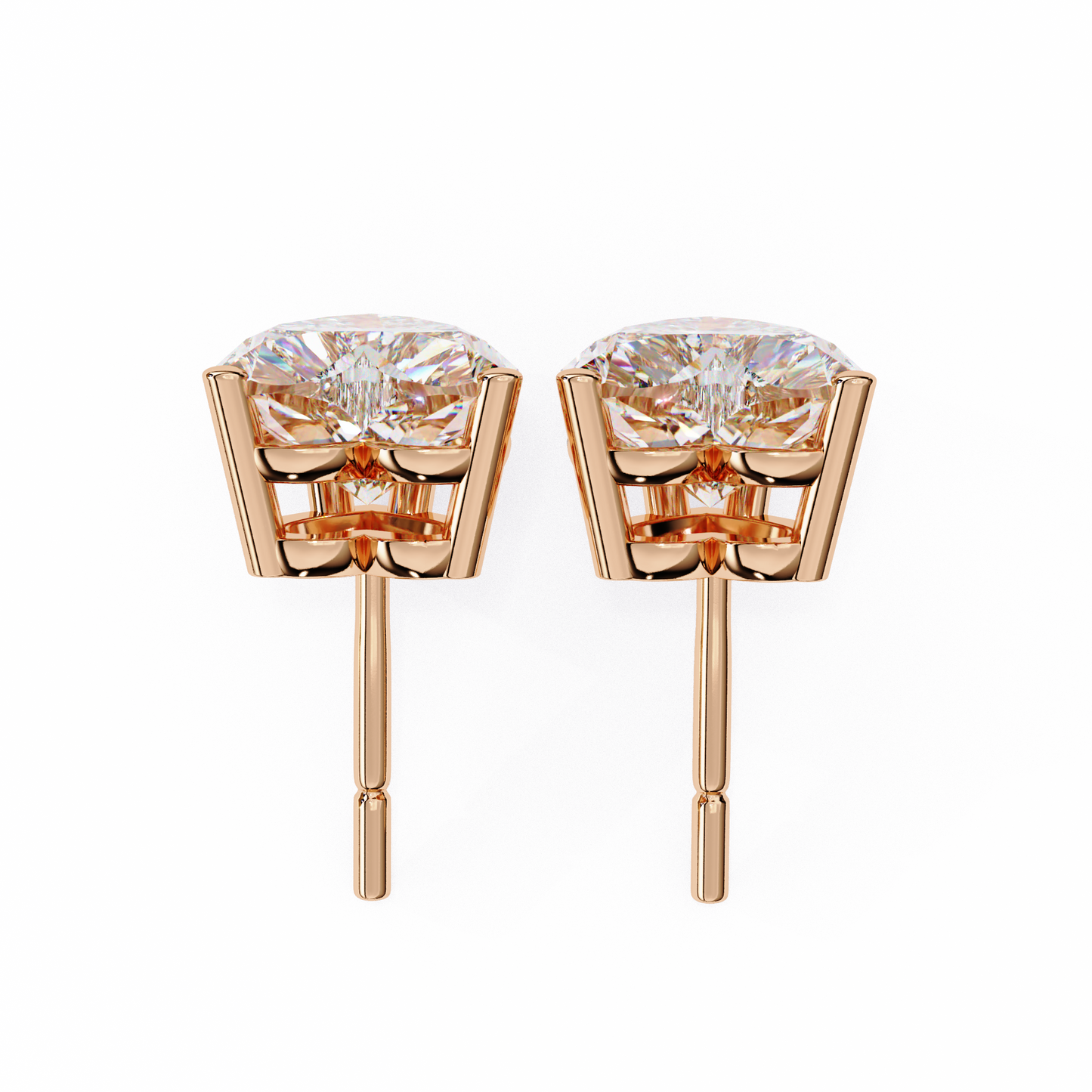 Prong Set 2.43Ct Heart Cut Top Grade Diamond Elegant Stackable Vintage Stud Fabulous Earring Gift For Women's - HIGHCARAT DIAMONDS