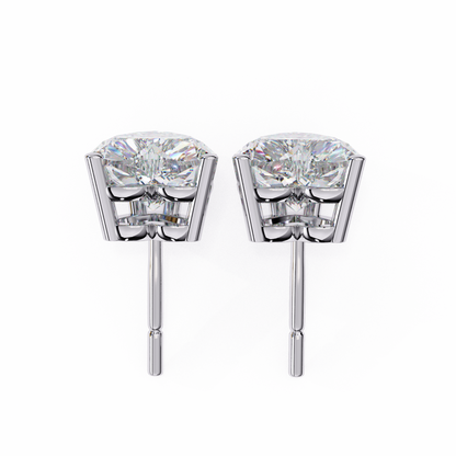 Prong Set 2.43Ct Heart Cut Top Grade Diamond Elegant Stackable Vintage Stud Fabulous Earring Gift For Women's - HIGHCARAT DIAMONDS