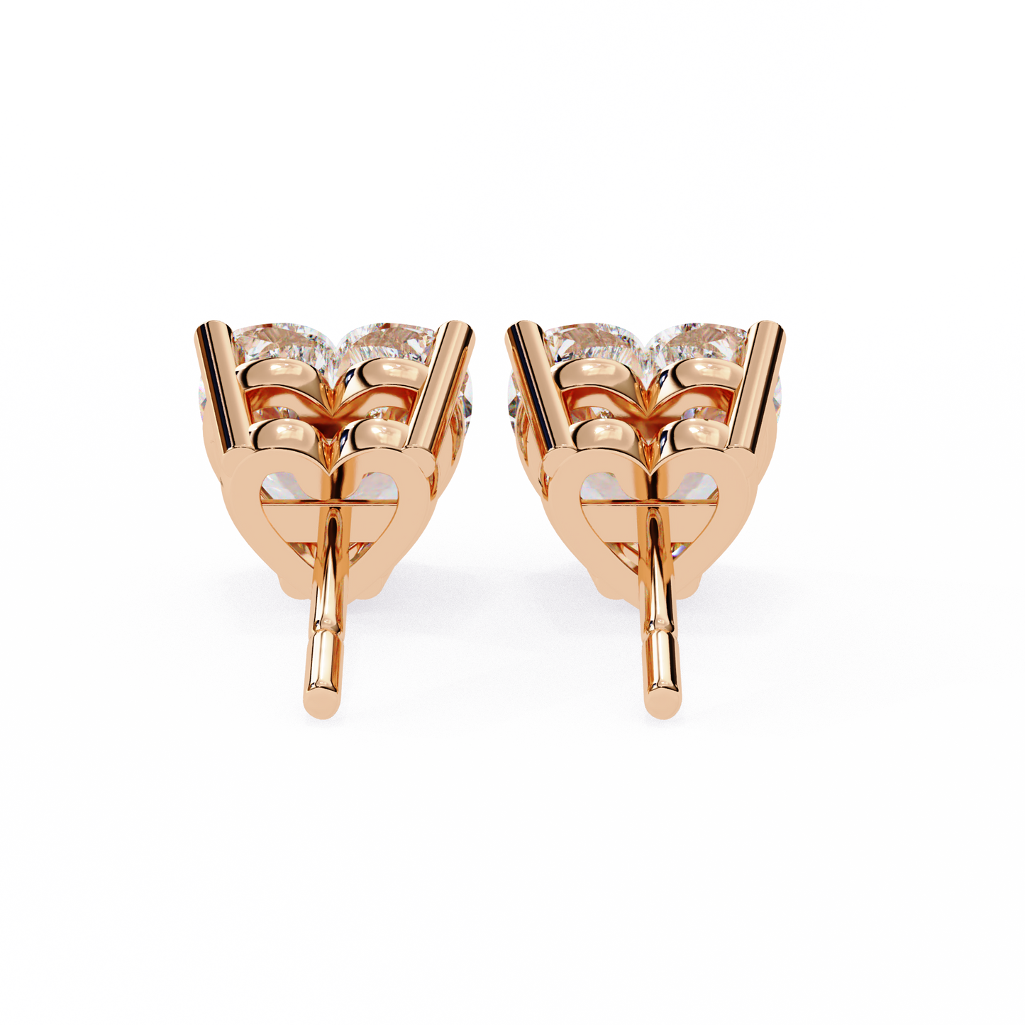 Prong Set 2.43Ct Heart Cut Top Grade Diamond Elegant Stackable Vintage Stud Fabulous Earring Gift For Women's - HIGHCARAT DIAMONDS
