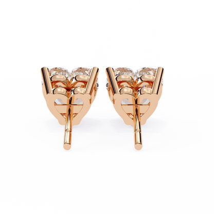 Prong Set 2.43Ct Heart Cut Top Grade Diamond Elegant Stackable Vintage Stud Fabulous Earring Gift For Women's - HIGHCARAT DIAMONDS
