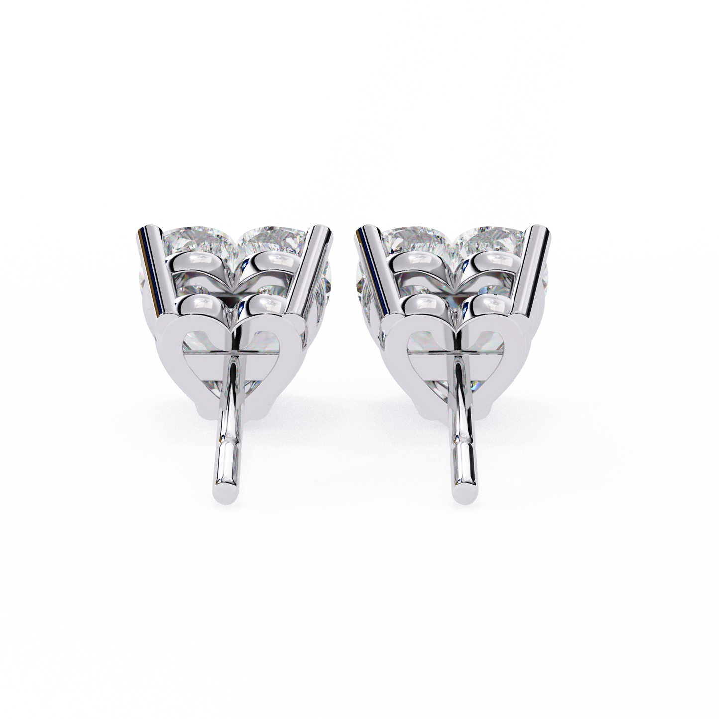 Prong Set 2.43Ct Heart Cut Top Grade Diamond Elegant Stackable Vintage Stud Fabulous Earring Gift For Women's - HIGHCARAT DIAMONDS