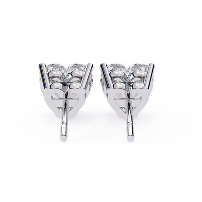 Prong Set 2.43Ct Heart Cut Top Grade Diamond Elegant Stackable Vintage Stud Fabulous Earring Gift For Women's - HIGHCARAT DIAMONDS