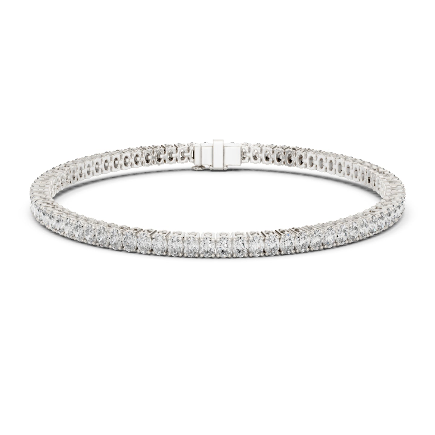 Prong Set 3.95Ct Oval Cut White Colorless Lab Grown Diamond Unique Hand Crafted Dainty Tennis Wedding Wear Bracelet - HIGHCARAT DIAMONDS