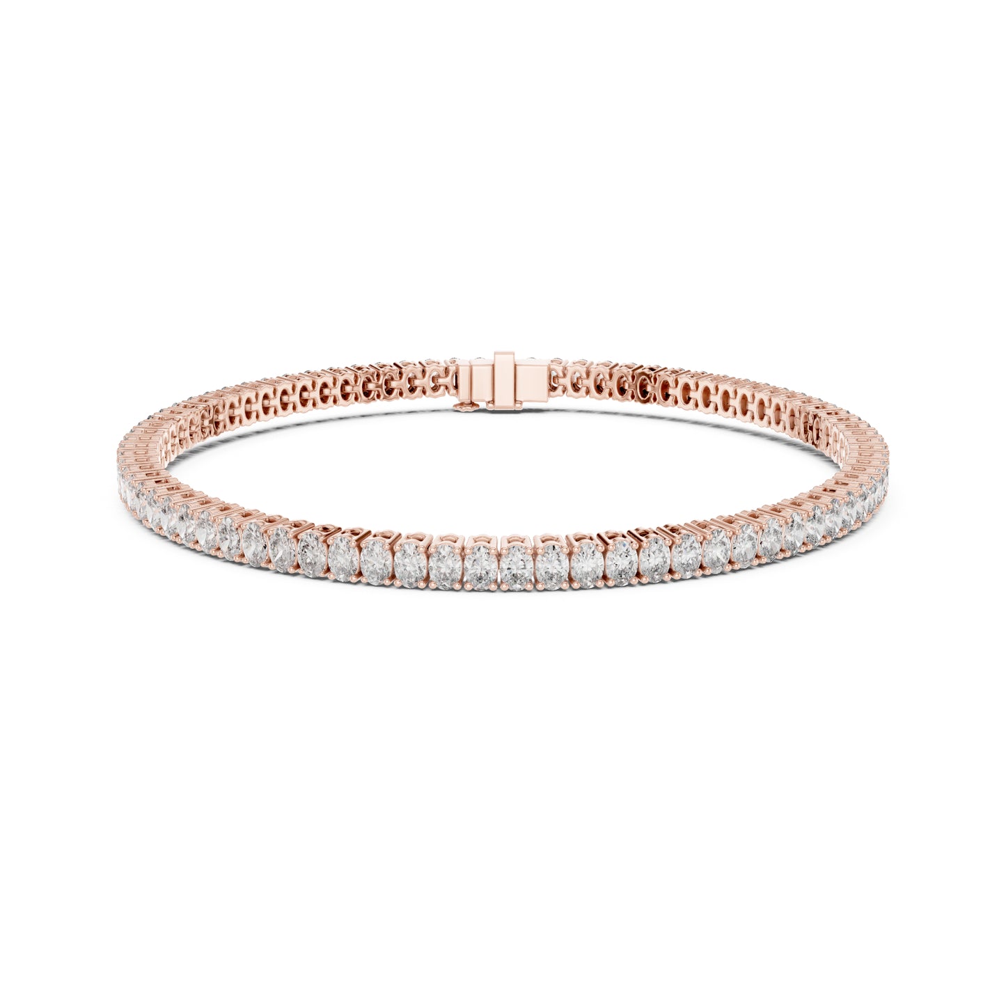 Prong Set 3.95Ct Oval Cut White Colorless Lab Grown Diamond Unique Hand Crafted Dainty Tennis Wedding Wear Bracelet - HIGHCARAT DIAMONDS