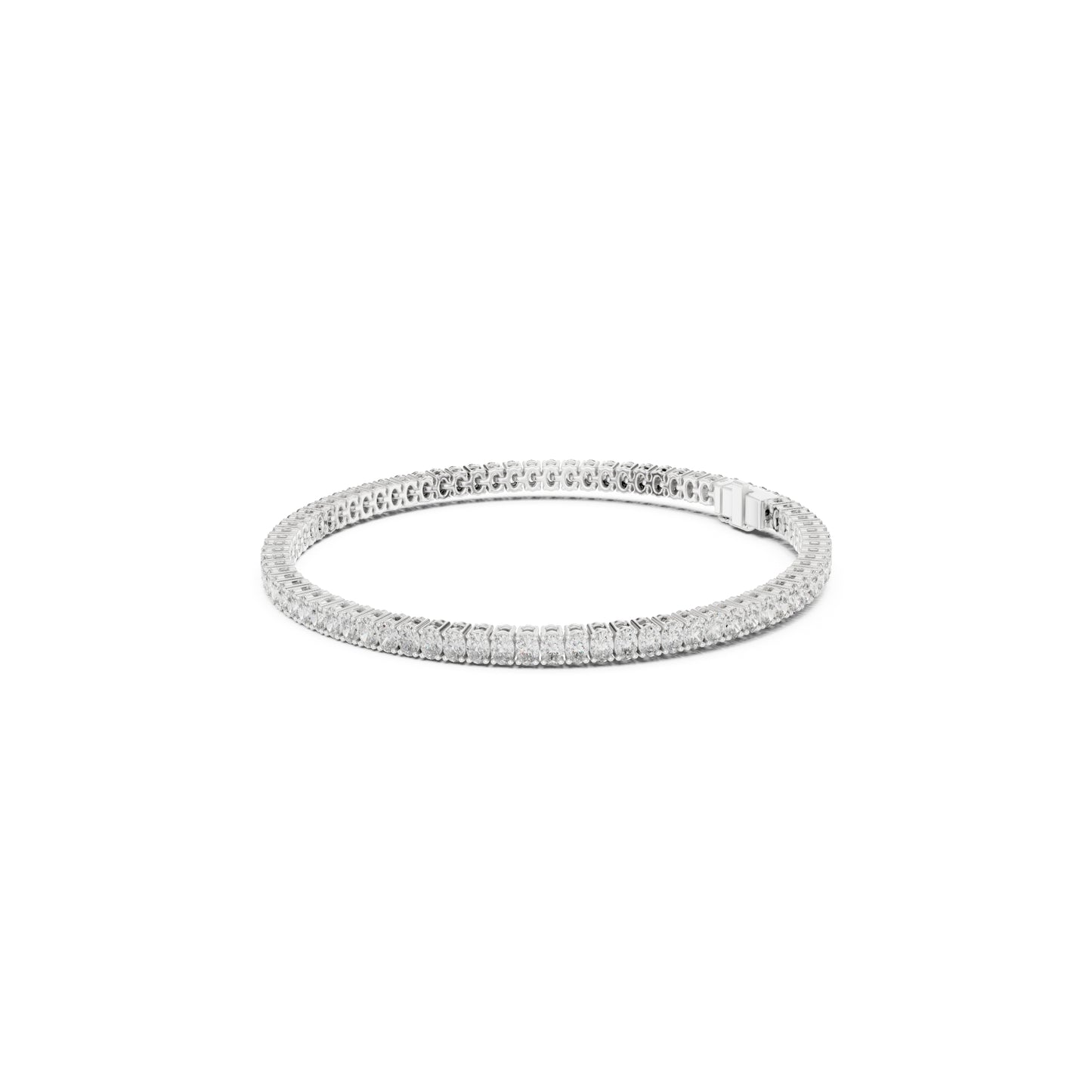 Prong Set 3.95Ct Oval Cut White Colorless Lab Grown Diamond Unique Hand Crafted Dainty Tennis Wedding Wear Bracelet - HIGHCARAT DIAMONDS