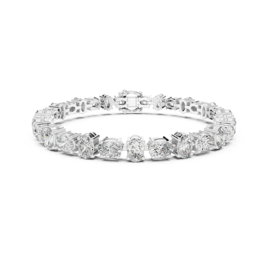 7.71 Ct Oval Cut Top Grade Diamond Elegant Minimalist Bezel Set Vintage Stunning Party Wear Bracelet  For Her - HIGHCARAT DIAMONDS