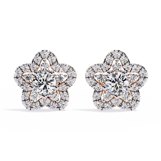 Prong Set Round Cut Daimond Star Shape Minimalist Vintage Push Back Sparkling Classic Daily Wear Dainty Stud Earring - HIGHCARAT DIAMONDS