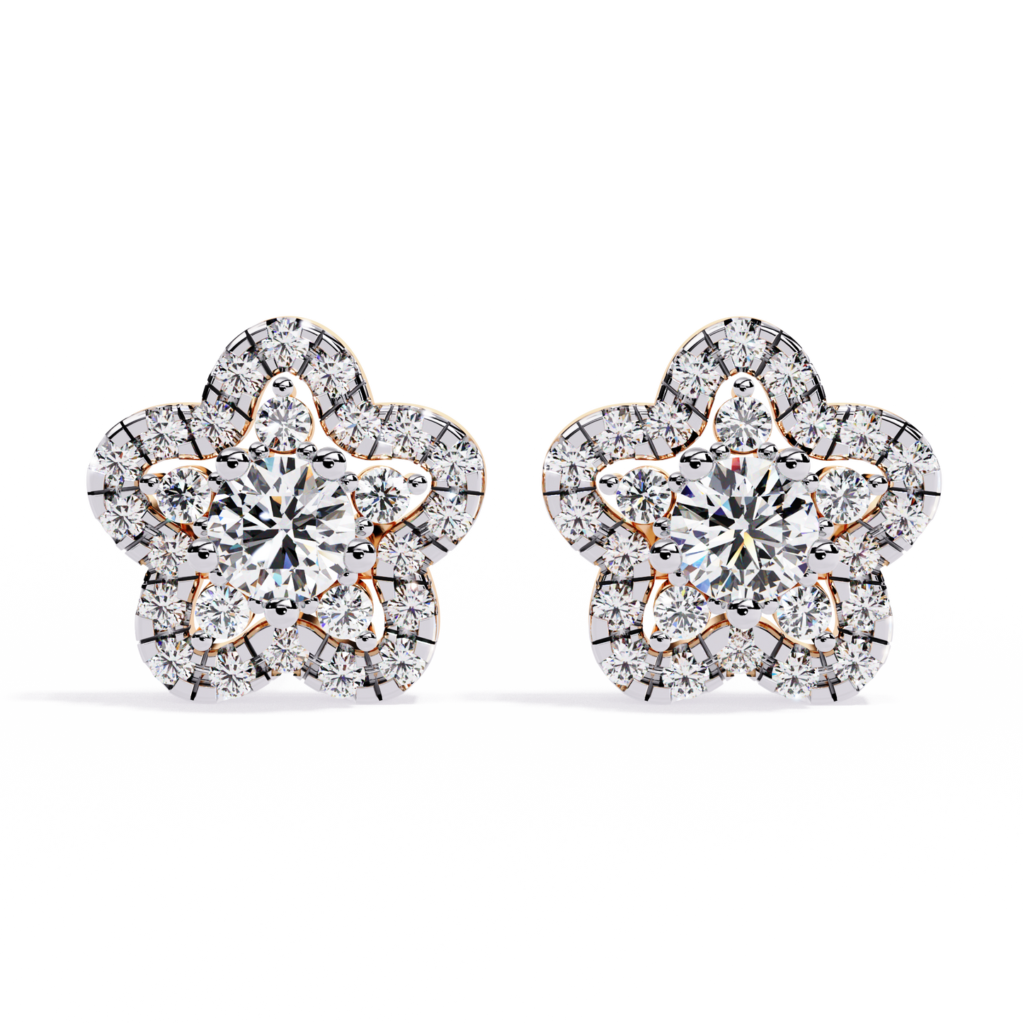Prong Set Round Cut Daimond Star Shape Minimalist Vintage Push Back Sparkling Classic Daily Wear Dainty Stud Earring - HIGHCARAT DIAMONDS