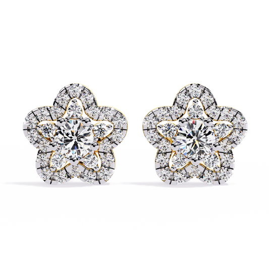 Prong Set Round Cut Daimond Star Shape Minimalist Vintage Push Back Sparkling Classic Daily Wear Dainty Stud Earring - HIGHCARAT DIAMONDS