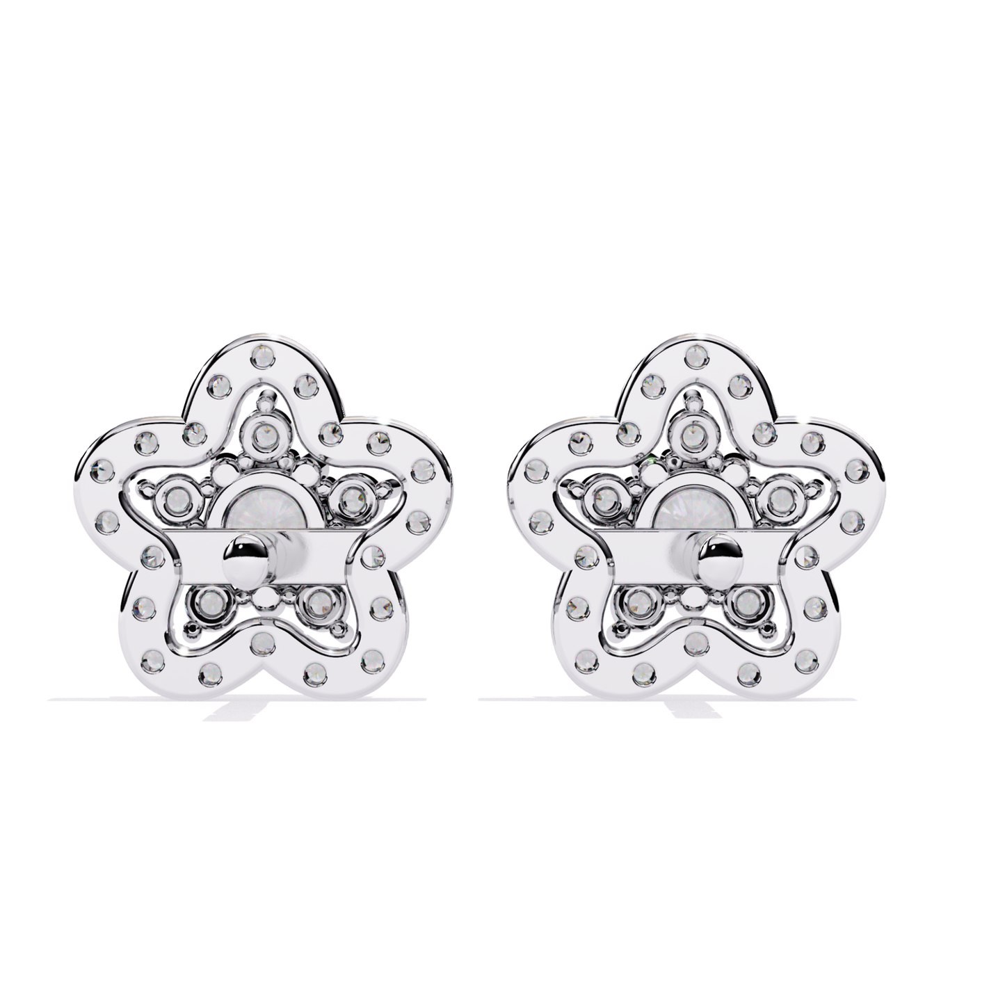 Prong Set Round Cut Diamond Star Shape Stud Earrings - HIGHCARAT DIAMONDS