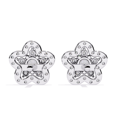 Prong Set Round Cut Diamond Star Shape Stud Earrings - HIGHCARAT DIAMONDS