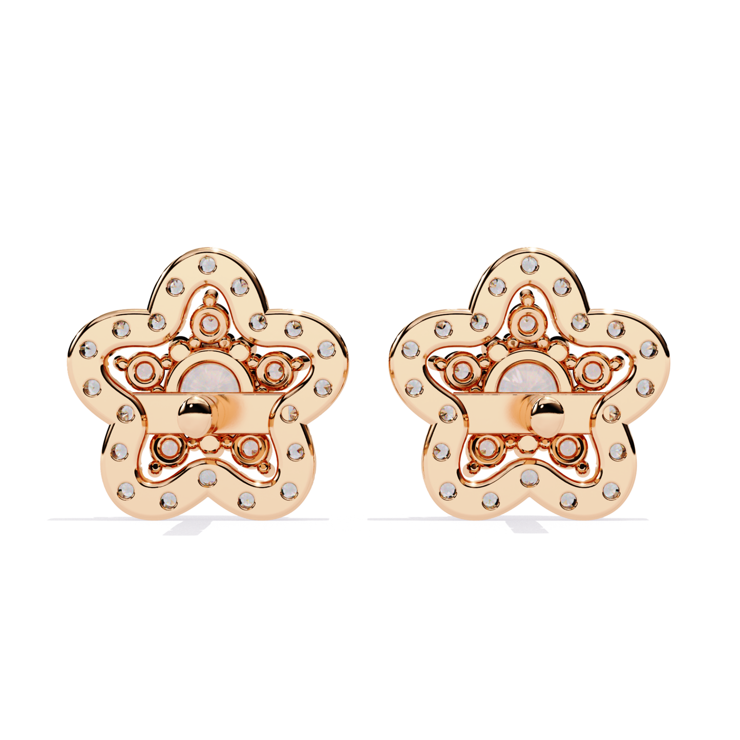 Prong Set Round Cut Diamond Star Shape Stud Earrings - HIGHCARAT DIAMONDS
