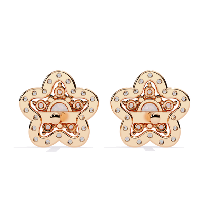 Prong Set Round Cut Diamond Star Shape Stud Earrings - HIGHCARAT DIAMONDS