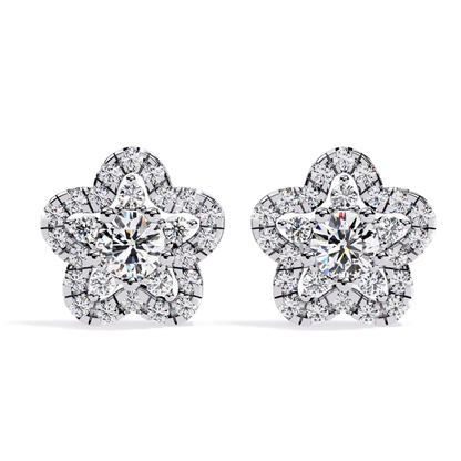 Prong Set Round Cut Diamond Star Shape Stud Earrings - HIGHCARAT DIAMONDS