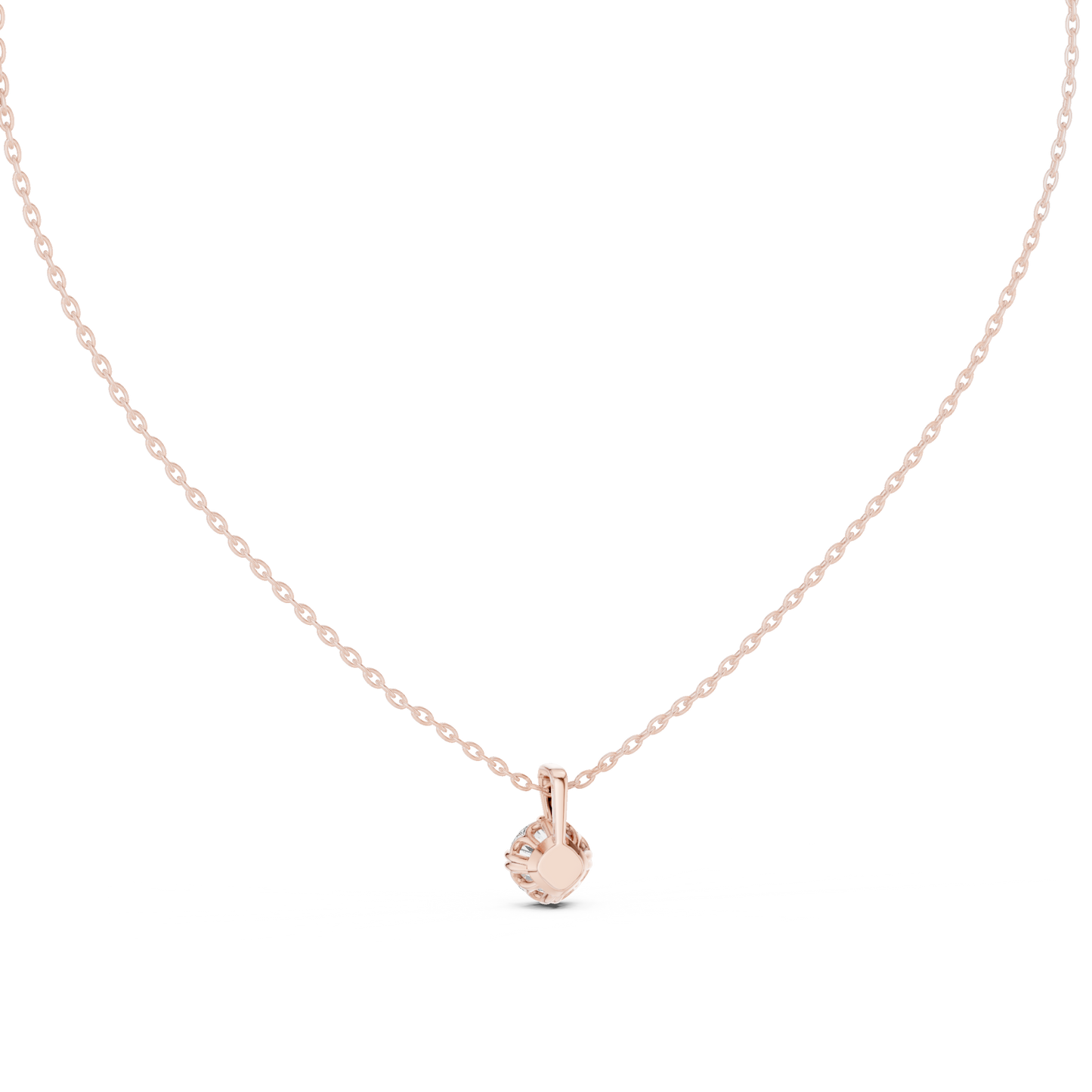 Round Cut 1.00 Ct Labgrown Diamond Pendant Minimalist Solitaire Necklace For Her - HIGHCARAT DIAMONDS