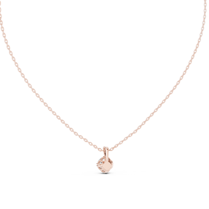 Round Cut 1.00 Ct Labgrown Diamond Pendant Minimalist Solitaire Necklace For Her - HIGHCARAT DIAMONDS