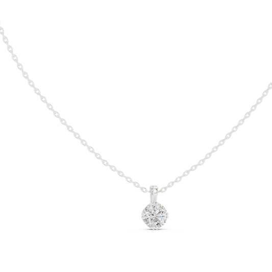 Round Cut 1.00 Ct Labgrown Diamond Pendant Minimalist Solitaire Necklace For Her - HIGHCARAT DIAMONDS