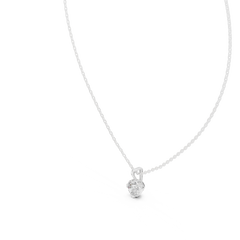 Prong Set Round Rose Gold Lab Grown Diamond Pendant Angled Perspective
