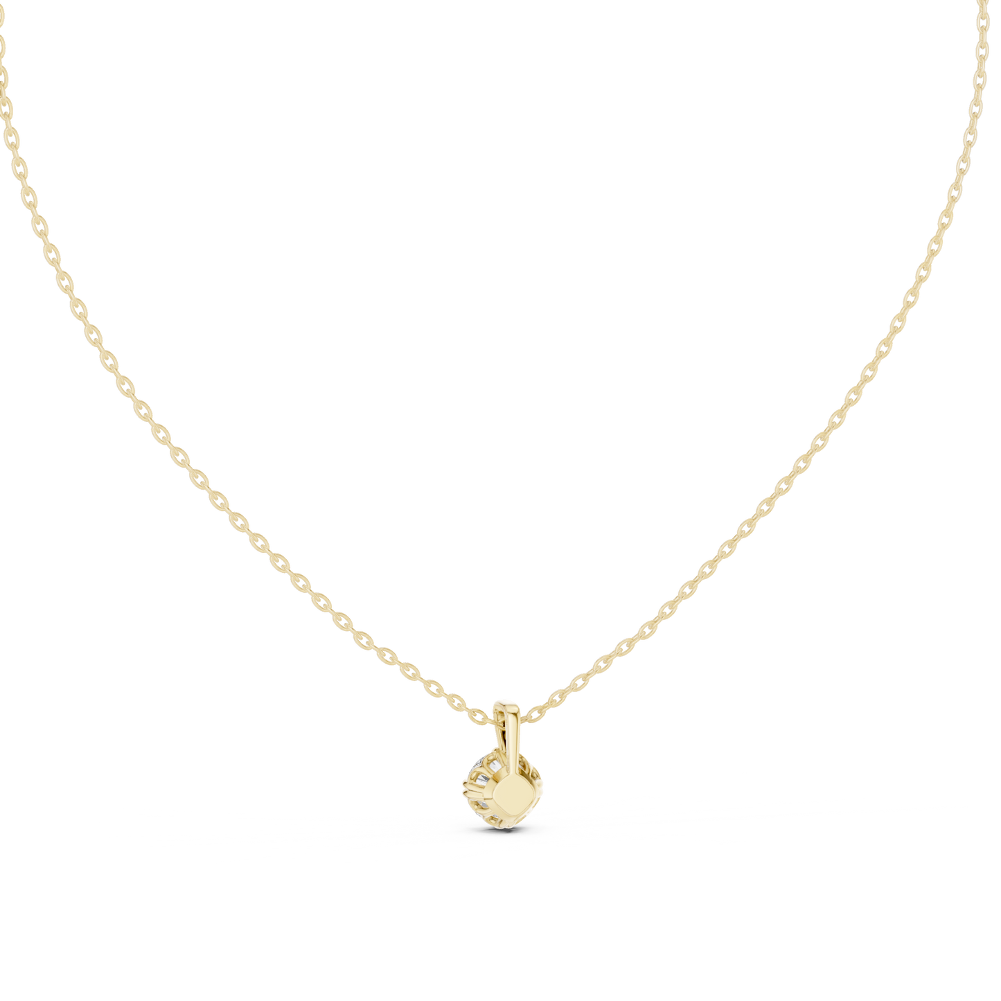 Round Cut 1.00 Ct Labgrown Diamond Pendant Minimalist Solitaire Necklace For Her - HIGHCARAT DIAMONDS