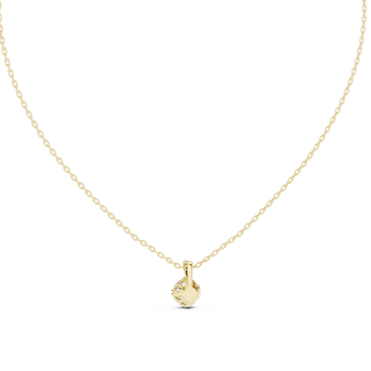 Round Cut 1.00 Ct Labgrown Diamond Pendant Minimalist Solitaire Necklace For Her - HIGHCARAT DIAMONDS