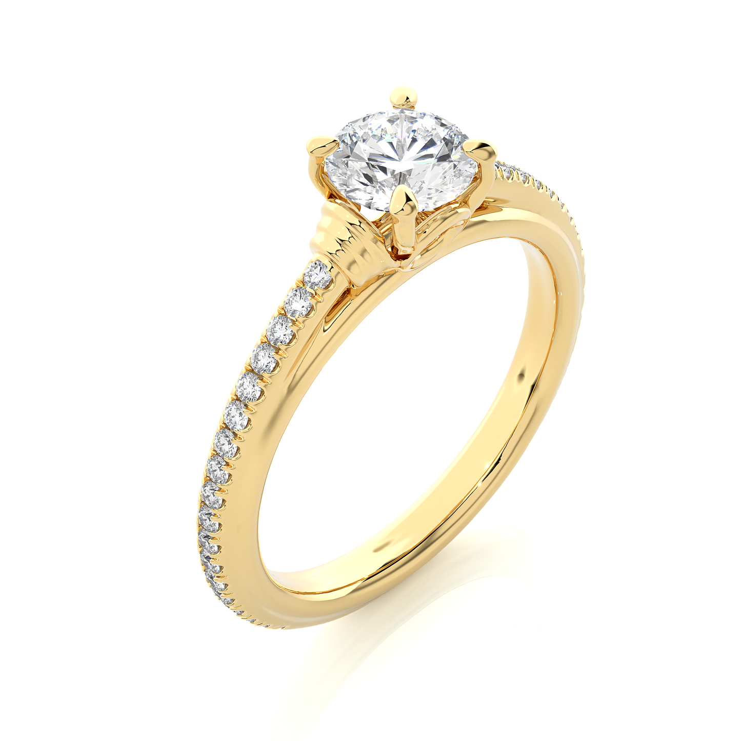 1.26 CT Lab grown  Round Diamond Ring For Wedding, Center Diamond With Accent Detailing Perfect Gift For Her