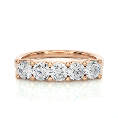 Labgrown 0.52 CT Round Cut Diamond Band Half Eternity Engagement Band For Her