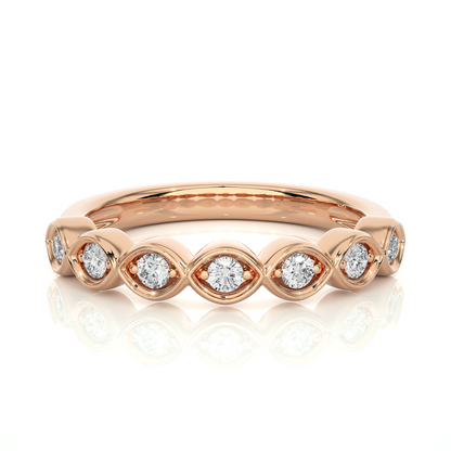 Round Lab-Grown Diamond Wedding Band Stunning Bezel Set Band For Women's In 18KT Solid Gold