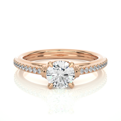 1.26 CT Lab grown  Round Diamond Ring For Wedding, Center Diamond With Accent Detailing Perfect Gift For Her
