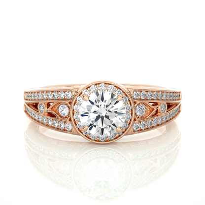 Round Cut  Lab Grown Diamond Wedding Ring for Her, 14k-18k Solid Gold Options Available and  Wear Everyday Basis