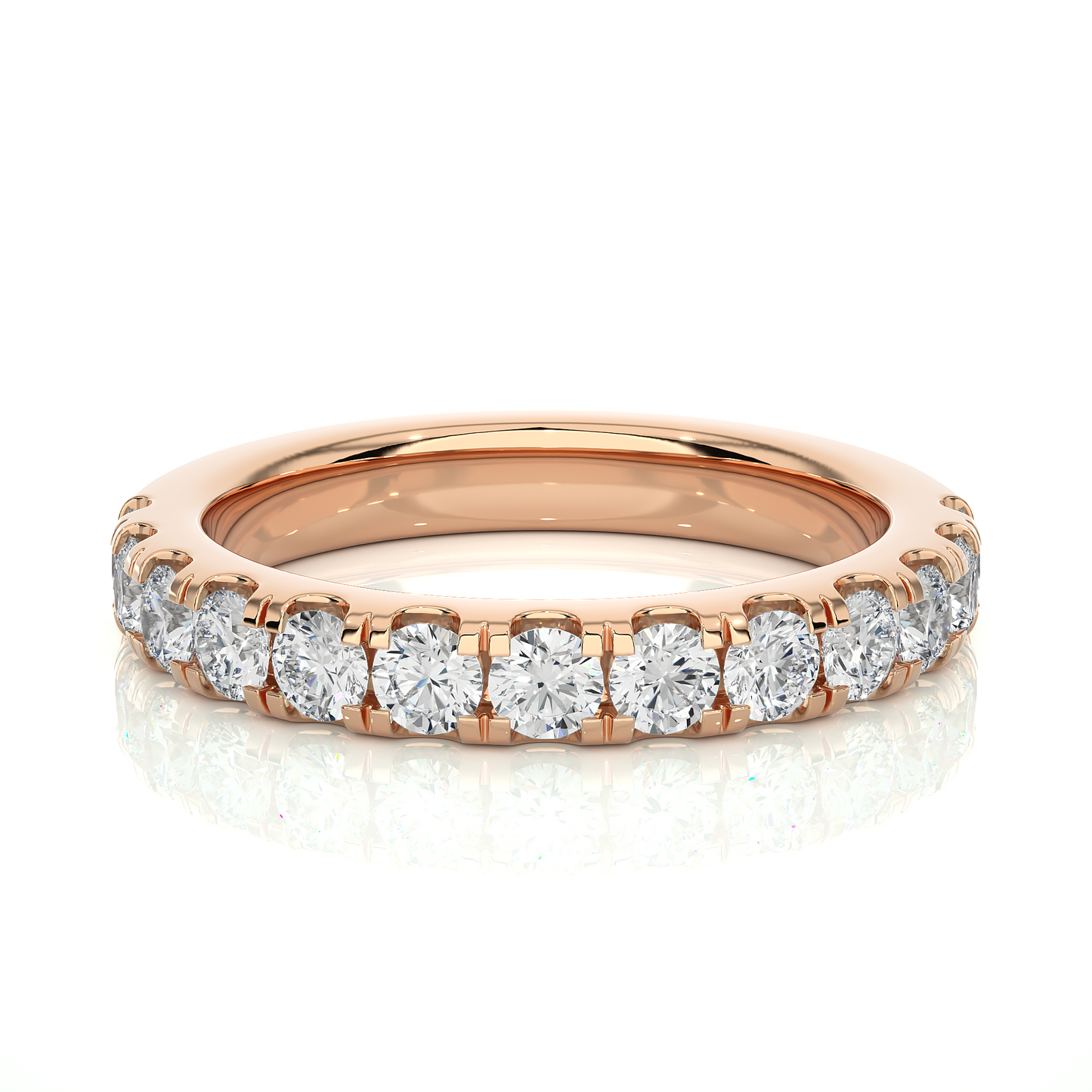 Elegant 14K Solid Gold Round Eternity Band With Sparkling Timeless Labgrown Diamond