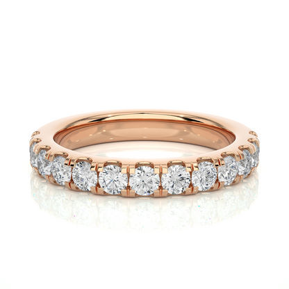 Elegant 14K Solid Gold Round Eternity Band With Sparkling Timeless Labgrown Diamond