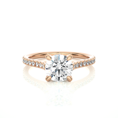1.58 Carat and 14k,18k,10k option metal is available Round Shaped lab grown diamond proposal Ring