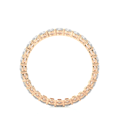 1.12 Carat Round Shaped Lab Grown Diamond & Natural 10k Solid Gold  Eternity Band Ring For Women's