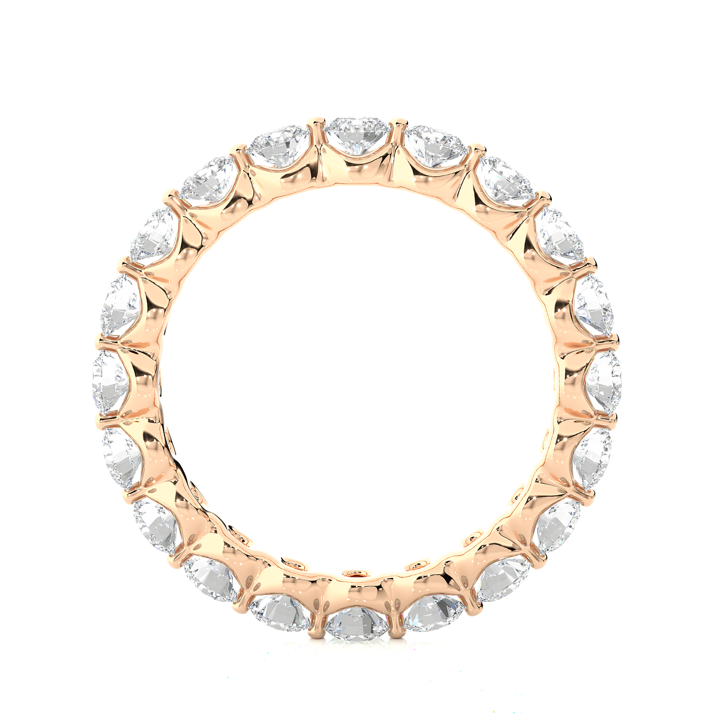 2.03 CT Channel Set Round Cut Lab Grown & Natural Diamond  Colorless Engagement Ring, With 14K Solid White Gold
