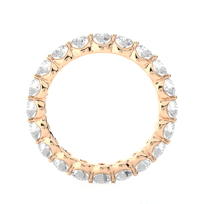 2.03 CT Channel Set Round Cut Lab Grown & Natural Diamond  Colorless Engagement Ring, With 14K Solid White Gold