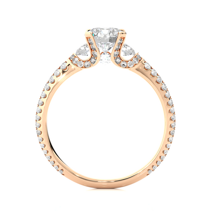 1.44 Carat Round Diamond Lab Grown Diamond Ring with Three Stones Diamond  Ring To Her birthday