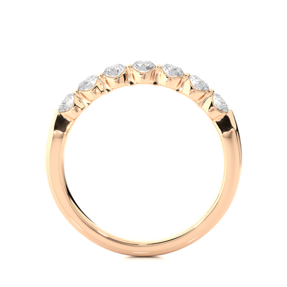 Timeless Shared Prong Diamond Eternity Band In 18K Solid Gold  Bridal Wedding Ring Set