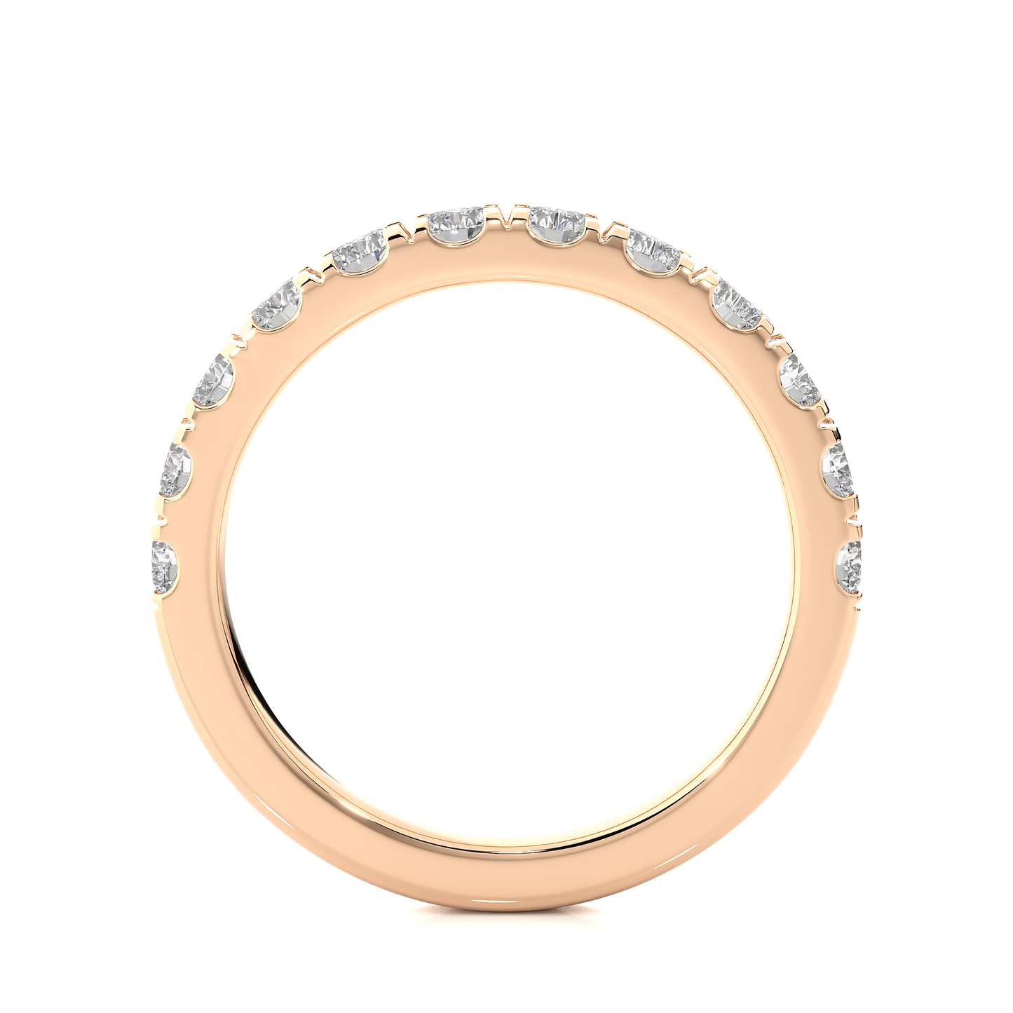 14K White Gold Round Diamond Wedding Eternity Band Elegant Yet Budget-Friendly with labgrown Diamond