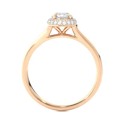 14k Solid Rose Gold Round Shape Lab Grown Diamond Accented Ring very elegant For engagement