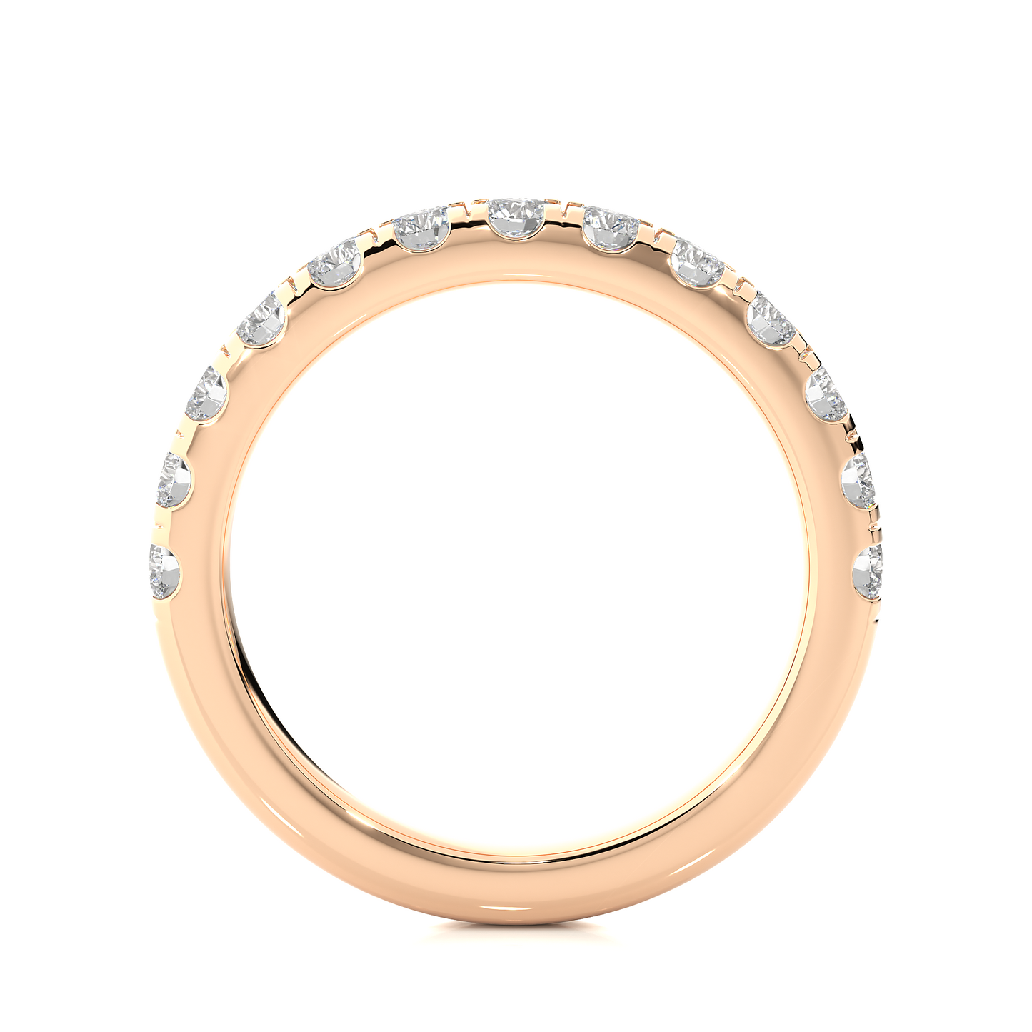 Elegant 14K Solid Gold Round Eternity Band With Sparkling Timeless Labgrown Diamond