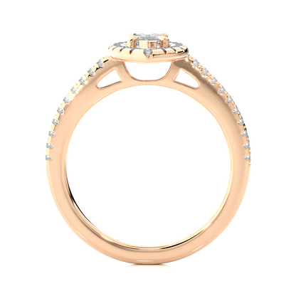 marquise and round cuts lab grown diamond ring, a new blend for special occasions