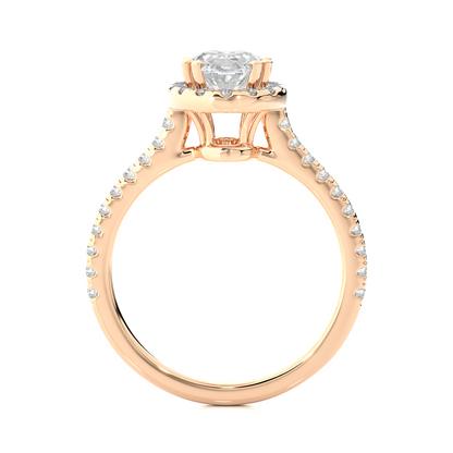 1.26 CT ,14k solid Rose Gold Oval And Round Cut Lab Grown Diamond ring in every occasion wear