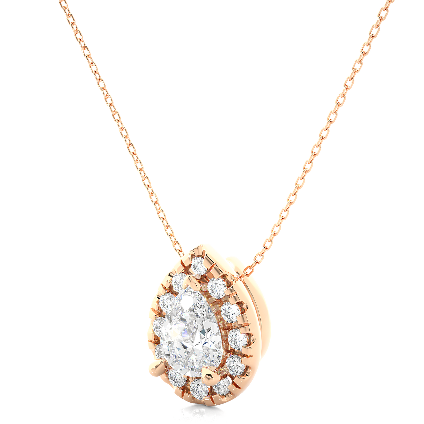 0.79 CT Pear & Round Diamond Shape Pendant Perfect For Weddings & Anniversaries