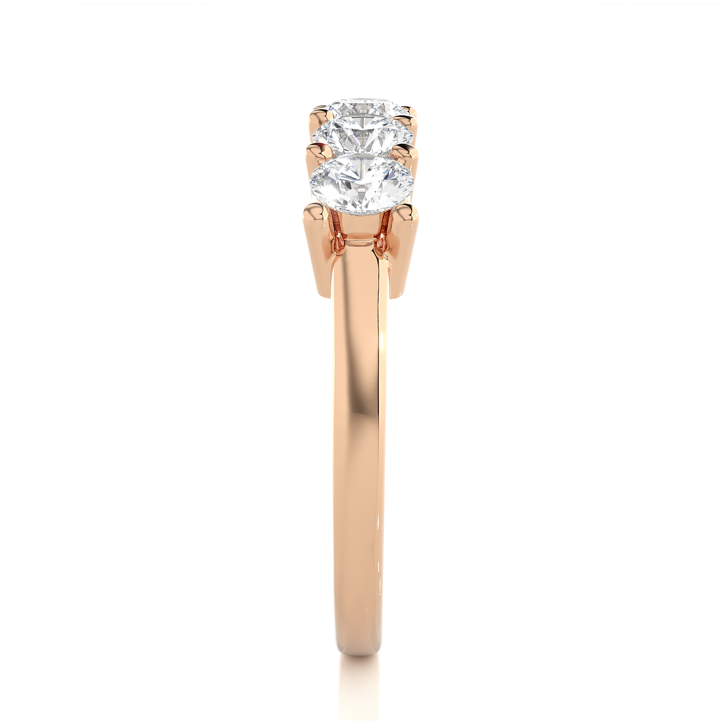 Labgrown 0.52 CT Round Cut Diamond Band Half Eternity Engagement Band For Her