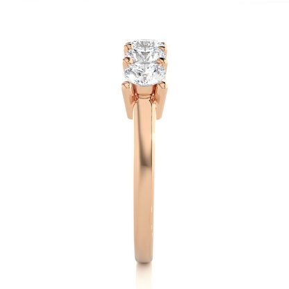 Labgrown 0.52 CT Round Cut Diamond Band Half Eternity Engagement Band For Her