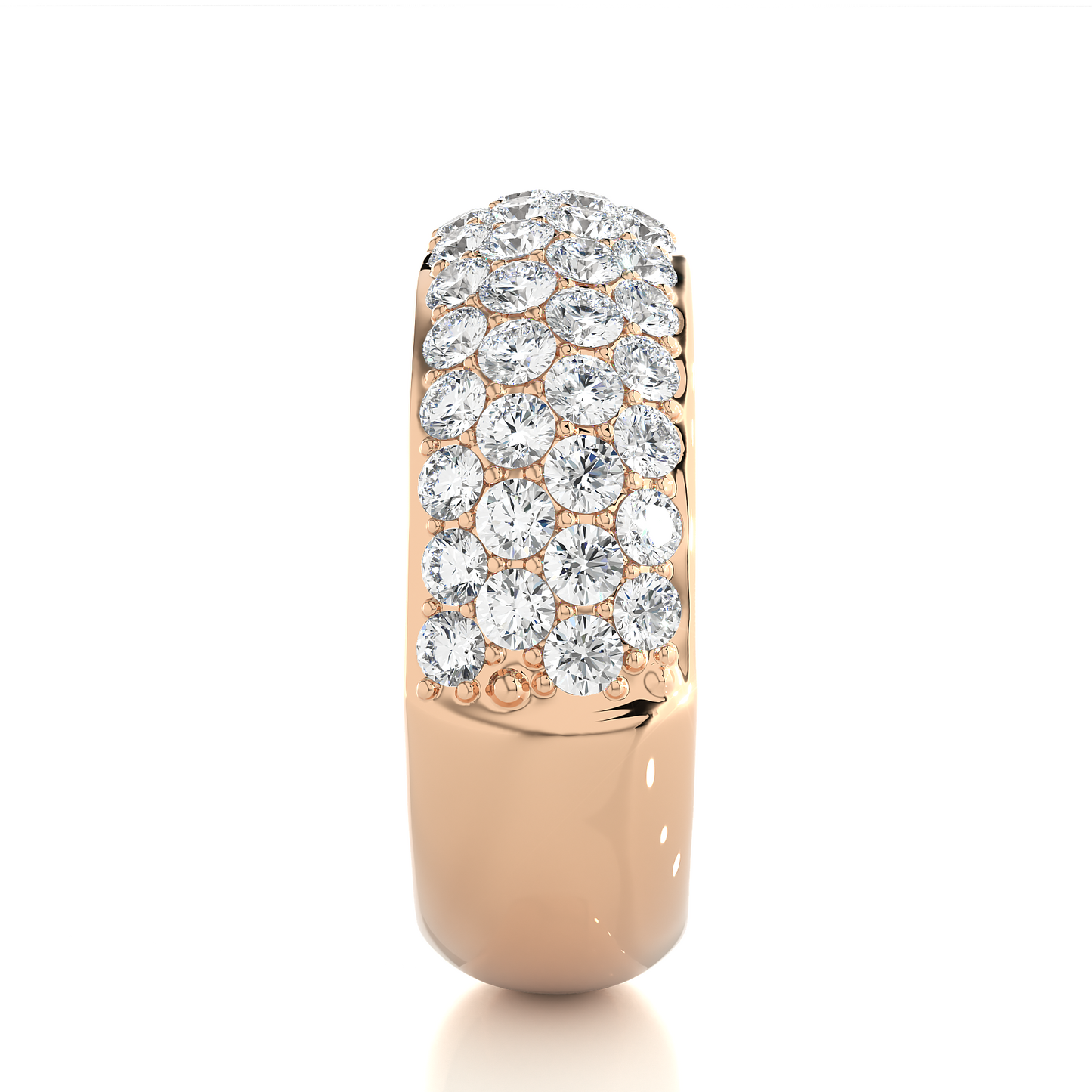 Elegant Round Diamond Half Eternity Band Ring in 18K Solid Gold For Special Occasions